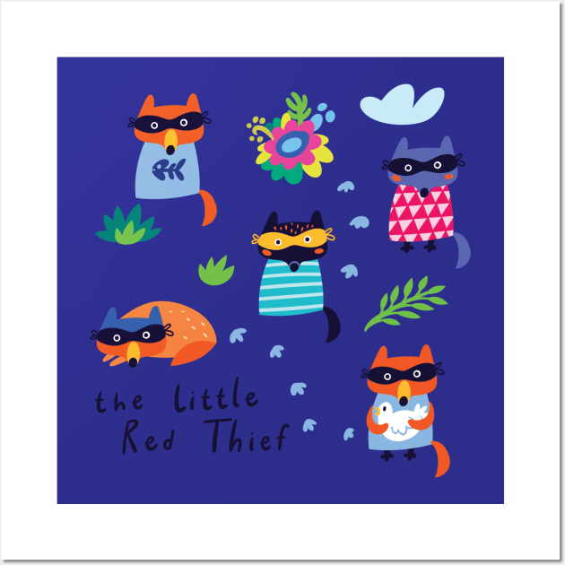 The litlle red thief Wall Art by PenguinHouse